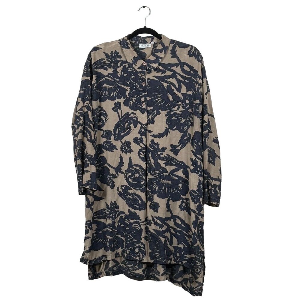 Neutral Floral Button-Front Midi Dress by BCBG